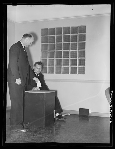 Voting in community election. Greenbelt, Maryland