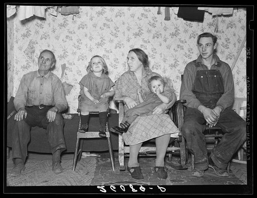 Melvin Weimer, unemployed resident of Jennings, Maryland, with part of his family
