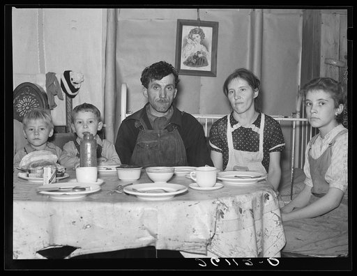 Part of the Valentine family at dinner. Bedford County, Pennsylvania