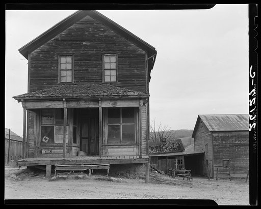 Abandoned store in Chaneysville, Pennsylvania, once a prosperous mining town