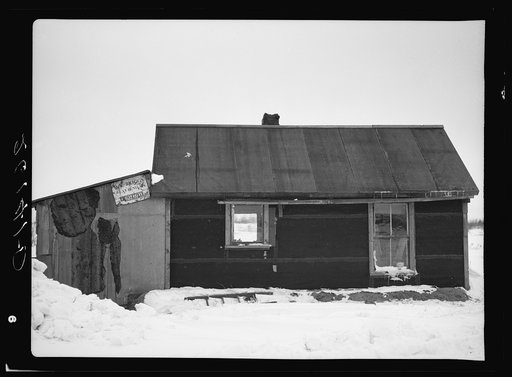 Tarpaper shack in which Mr. and Mrs. Laberdee live. Jefferson County, New York