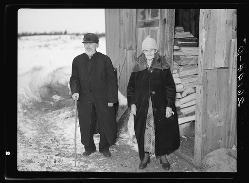 John Laberdee, eighty-six, and his wife, eighty-eight. Old couples like these are found living throughout submarginal areas as Jefferson County, New York