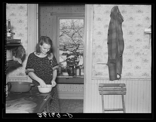 Mrs. Hugh Trumbull in her kitchen. Oswego County, New York