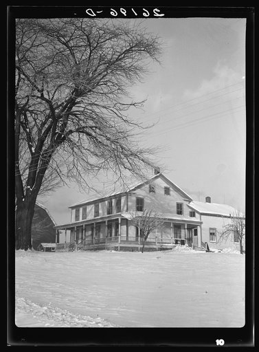 Barn and house on William Wallace's new farm, Oswego County, New York. Near Pulaski, New York