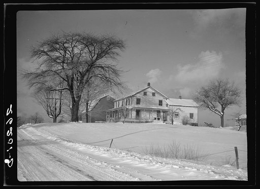 House and barn of William Wallace, resettled farmer near Pulaski, New York. Oswego County