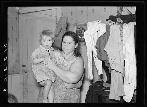 Mrs. Sampson with one of her ten children. Jefferson County, New York