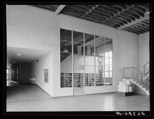 Library in the community building. Hightstown, New Jersey