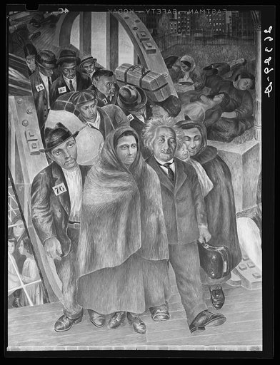 Detail of mural painted by Ben Shahn at the community building. Hightstown, New Jersey