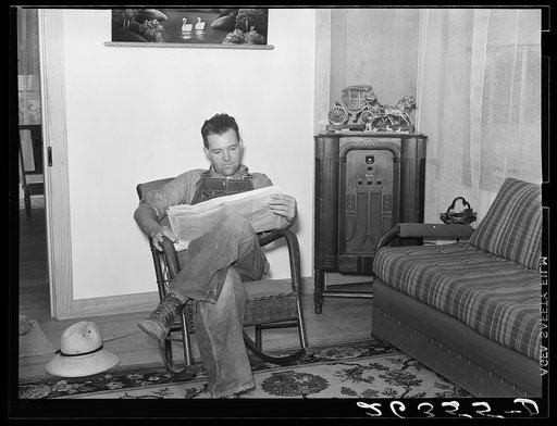 Member of the farm cooperative in his home at Wabash Farms, Indiana