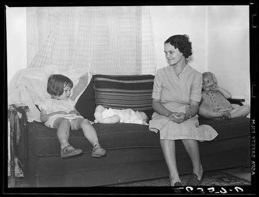 Wife and children of a member of the farm cooperative. Wabash Farms, Indiana