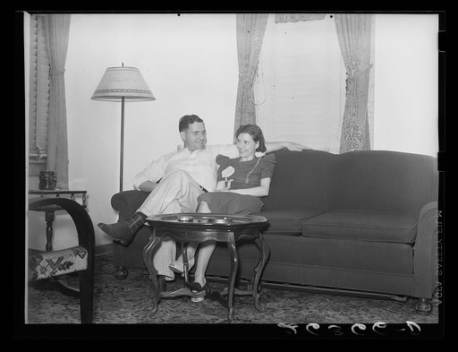 Young couple living on part-time farm unit at Loogootee. Wabash Farms, Indiana