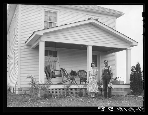 D.H. Kempton and wife, resettled in a new house. Scioto Farms, Ohio