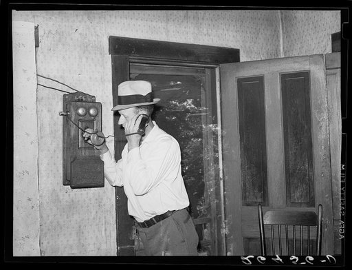 Old type telephone in Martin County, Indiana, home