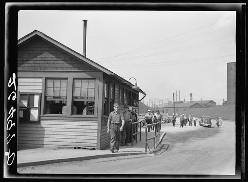 Change of shift at the steel plant. Aliquippa, Pennsylvania
