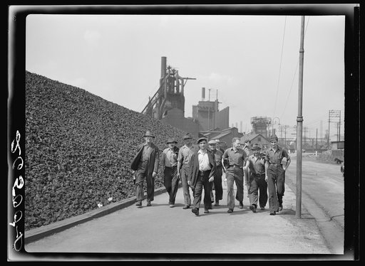 Change of shift at the steel plant. Aliquippa, Pennsylvania