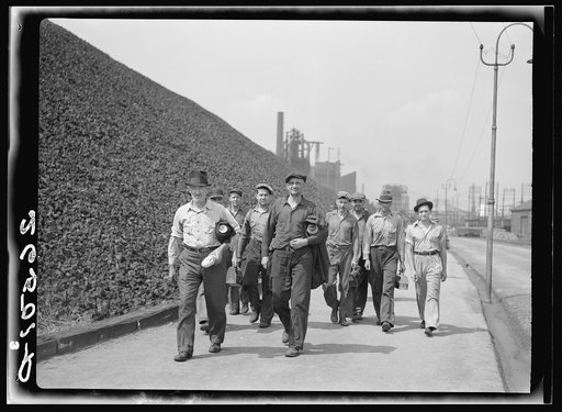 Change of shift at the steel plant. Aliquippa, Pennsylvania
