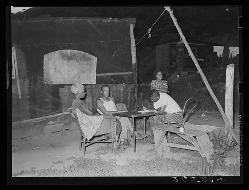 Tarpaper shacks on outskirts of town are a result of overcrowded conditions in existing homes for steel workers. Midland, Pennsylvania