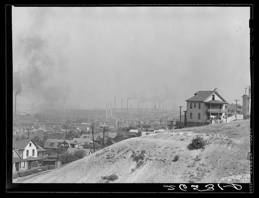 Ambridge, Pennsylvania. View of houses and steel mills