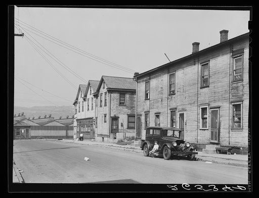 Homes of Greek workers with American Bridge Company in background. Ambridge, Pennsylvania