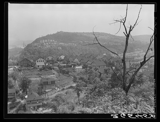 Steel workers' homes showing how the houses are segregated according to race or nationality in Aliquippa, Pennsylvania