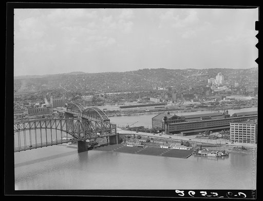Junction of the Allegheny and Monongahela Rivers to form the Ohio. Pittsburgh, Pennsylvania