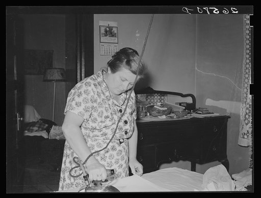 Mrs. Koltias ironing clothes. Aliquippa, Pennsylvania