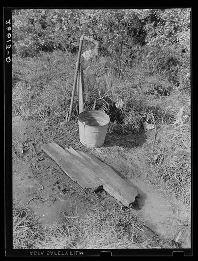 Water supply near truck farm workers' barracks. Camden County, New Jersey