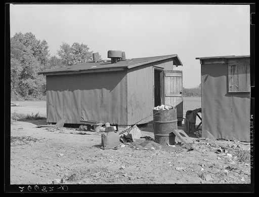 Shacks in which farmers house migrant potato pickers. Monmouth County, New Jersey