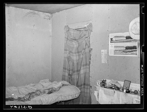 Room in which migratory agricultural workers sleep. Camden County, New Jersey