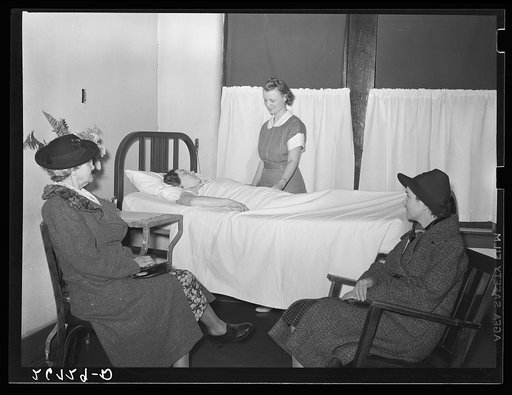 Relatives visiting a maternity case. Herrin Hospital (private). Herrin, Illinois