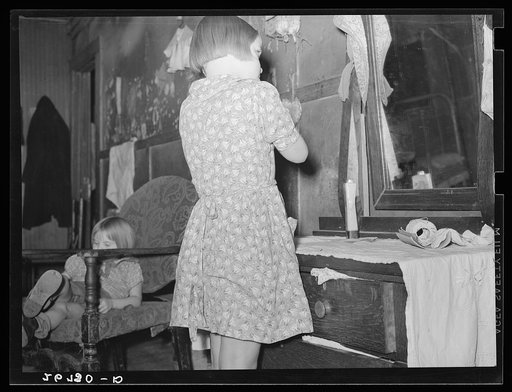 Untitled photo, possibly related to: Unemployed miner and family on relief. Zeigler, Illinois