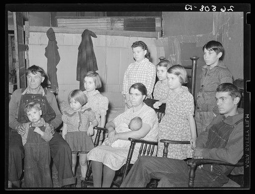 Unemployed miner and family on relief. Zeigler, Illinois