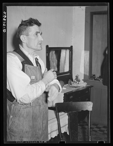 Untitled photo, possibly related to: Coal miner who is unemployed because of mechanization of coal mine. Bush, Illinois