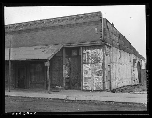 Untitled photo, possibly related to: Abandoned store. Cambria, Illinois