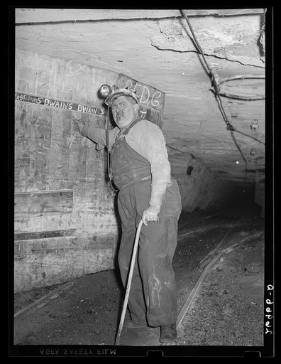 Trapper, a man who controls the movements of the coal car. Old Ben number eight. West Frankfort, Illinois. See 26980-D