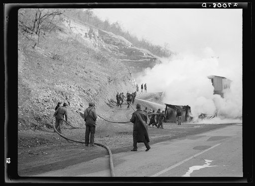 Rural fire department in action near Romney, West Virginia
