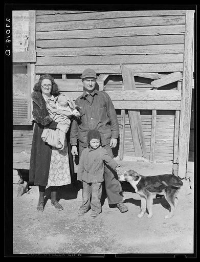 Rehabilitation Administration client's wife and children. Gallatin County, Illinois. General caption: these photographs show the conditions under which a rehabilitation client of Gallatin County, Illinois lives, and how he has made use of the loan extended to him by the FSA (Farm Security Administra