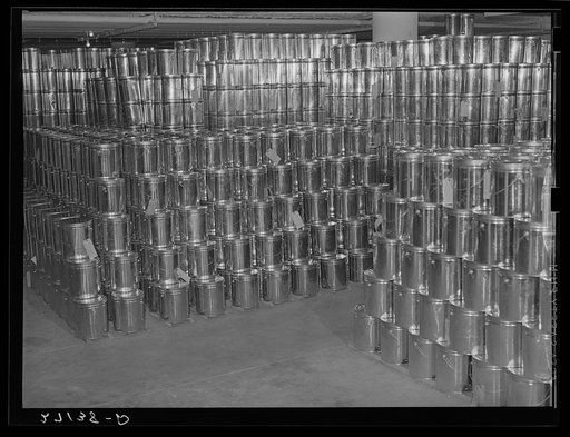 Cold storage warehouse, eggs in freezer room. Jersey City, New Jersey