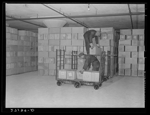 Cold storage warehouse. Eggs kept in "cooler room". Jersey City, New Jersey