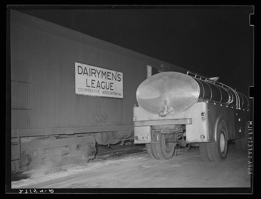 Tank car full of milk to be transferred to truck. Jersey City, New Jersey