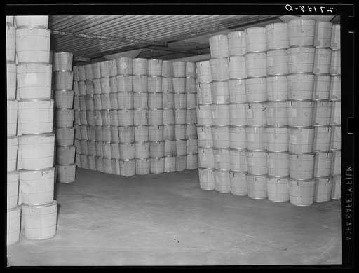 Cold storage. Jersey City, New Jersey. Butter stored in "freezer room"