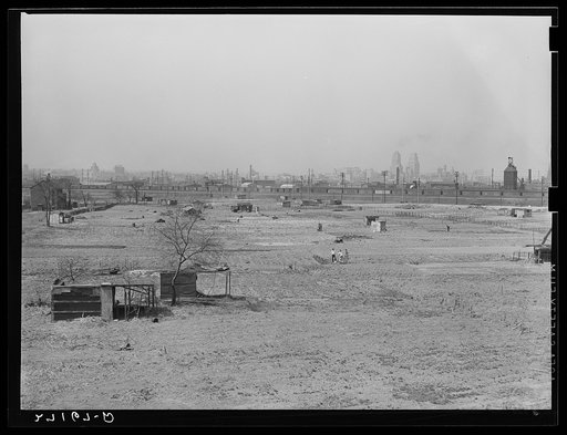 Gardens for the unemployed. Newark, New Jersey. Squatters' houses in "Jersey Meadows," on city dump