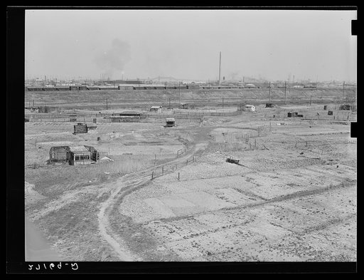Gardens for the unemployed. Newark, New Jersey. Squatters' houses in "Jersey Meadows," on city dump