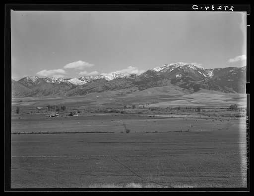 Untitled photo, possibly related to: Irrigating in the Gallatin Valley, Montana.
