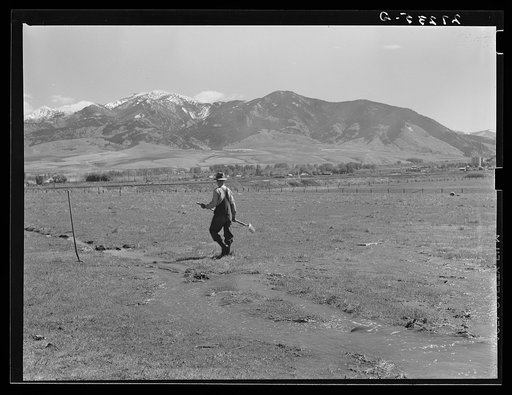 Irrigating in the Gallatin Valley, Montana.