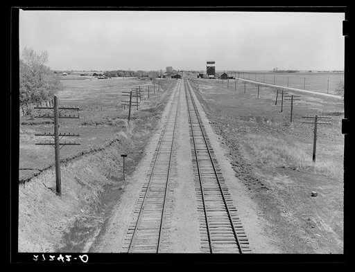 Northern Pacific railroad tracks west of Fargo, North Dakota
