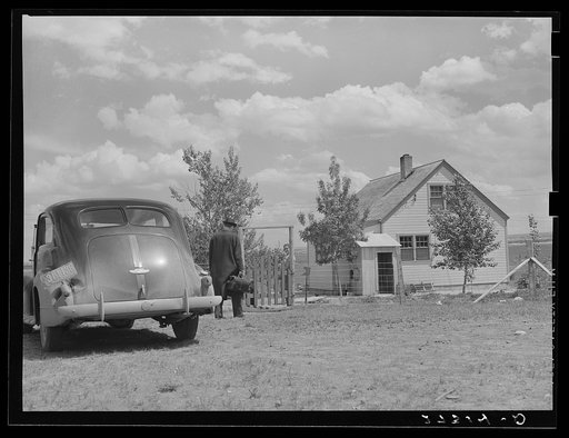 Doctor hired by farmers' cooperative health association. Fairfield Bench Farms, Montana