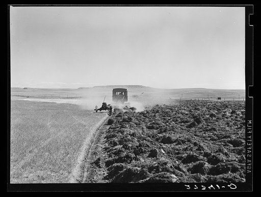 Untitled photo, possibly related to: Breaking sod. Cascade County, Montana