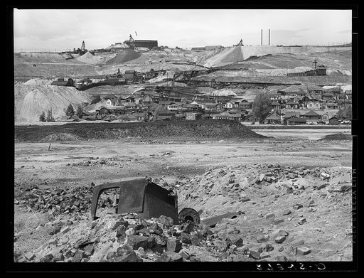Untitled photo, possibly related to: Copper mine and miner's homes. Meaderville, Montana