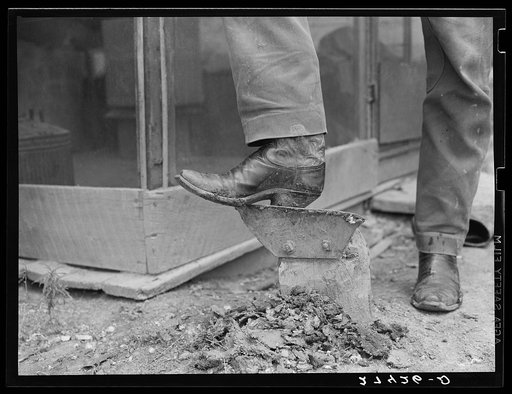 Boot scraper near bunkhouse. Quarter Circle 'U' Ranch, Montana